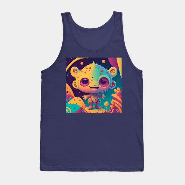 Colorful little Alien I - The little Alien Collection Tank Top by BrisaArtPrints